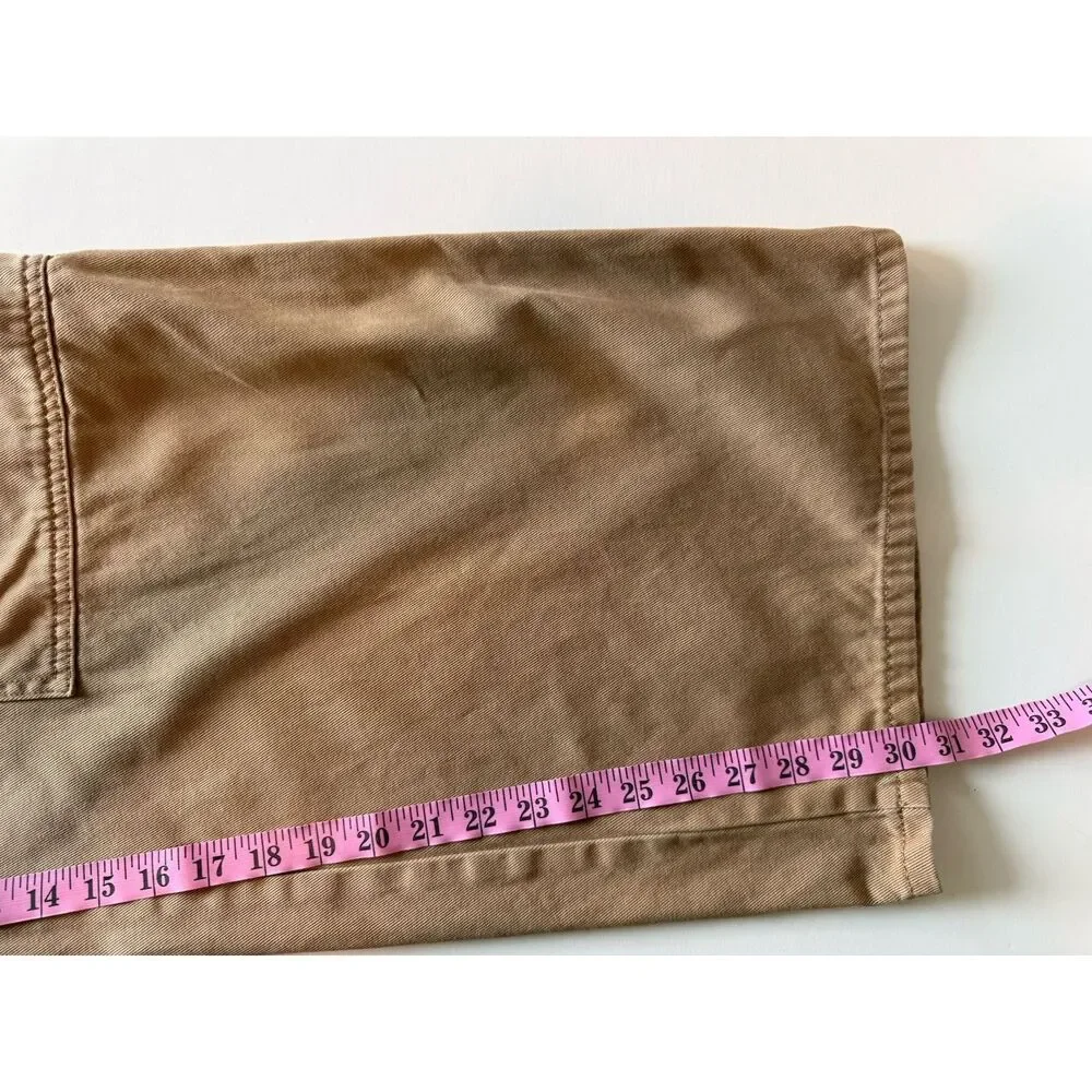 Loft Wide Leg Carpenter Pants Khaki Utility Jeans High Rise Boho Grunge Size 16